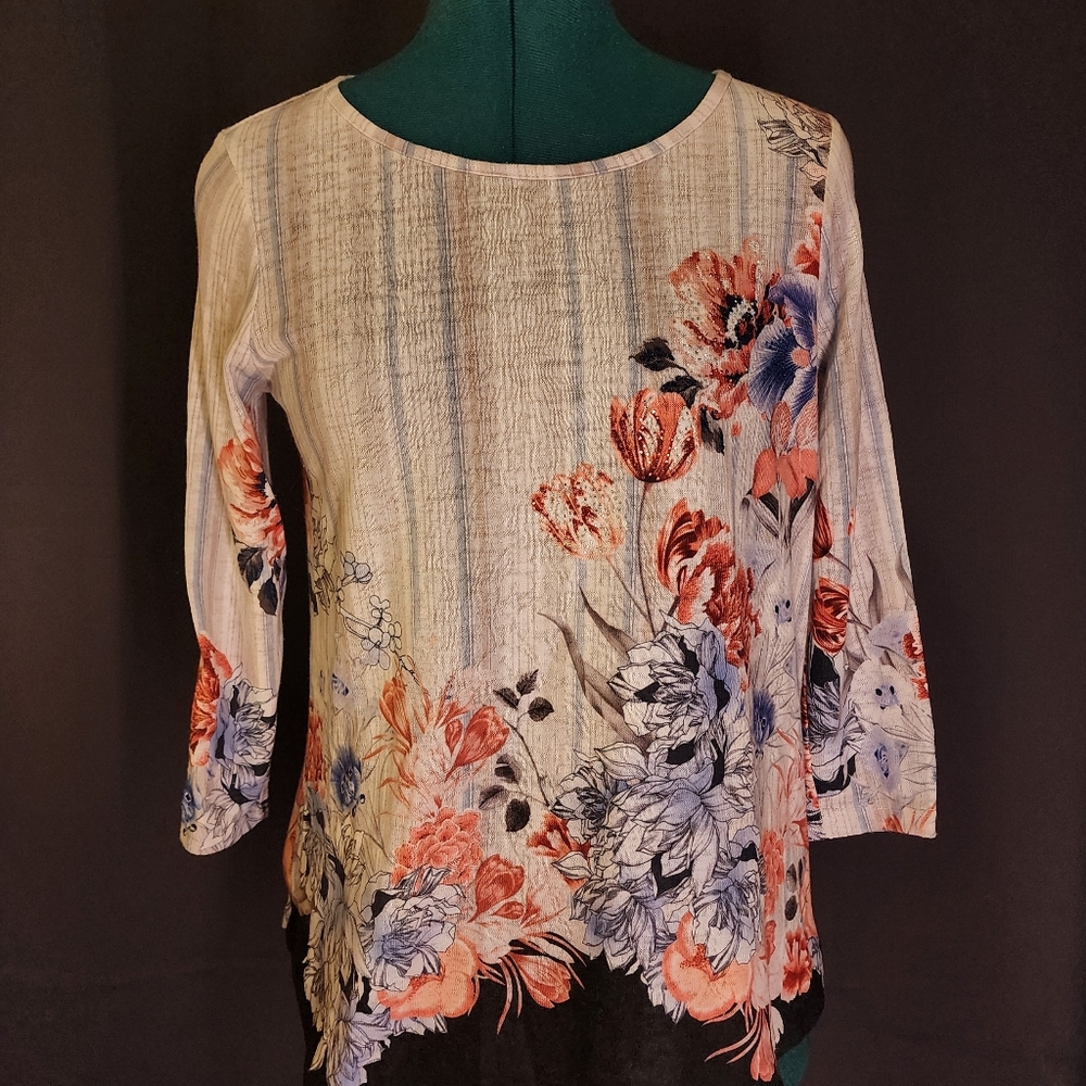 3/$20 Westport Multicolor Floral Women's Blouse
